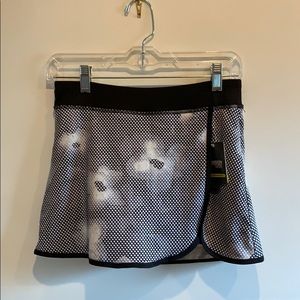 Black Floral Active Skort